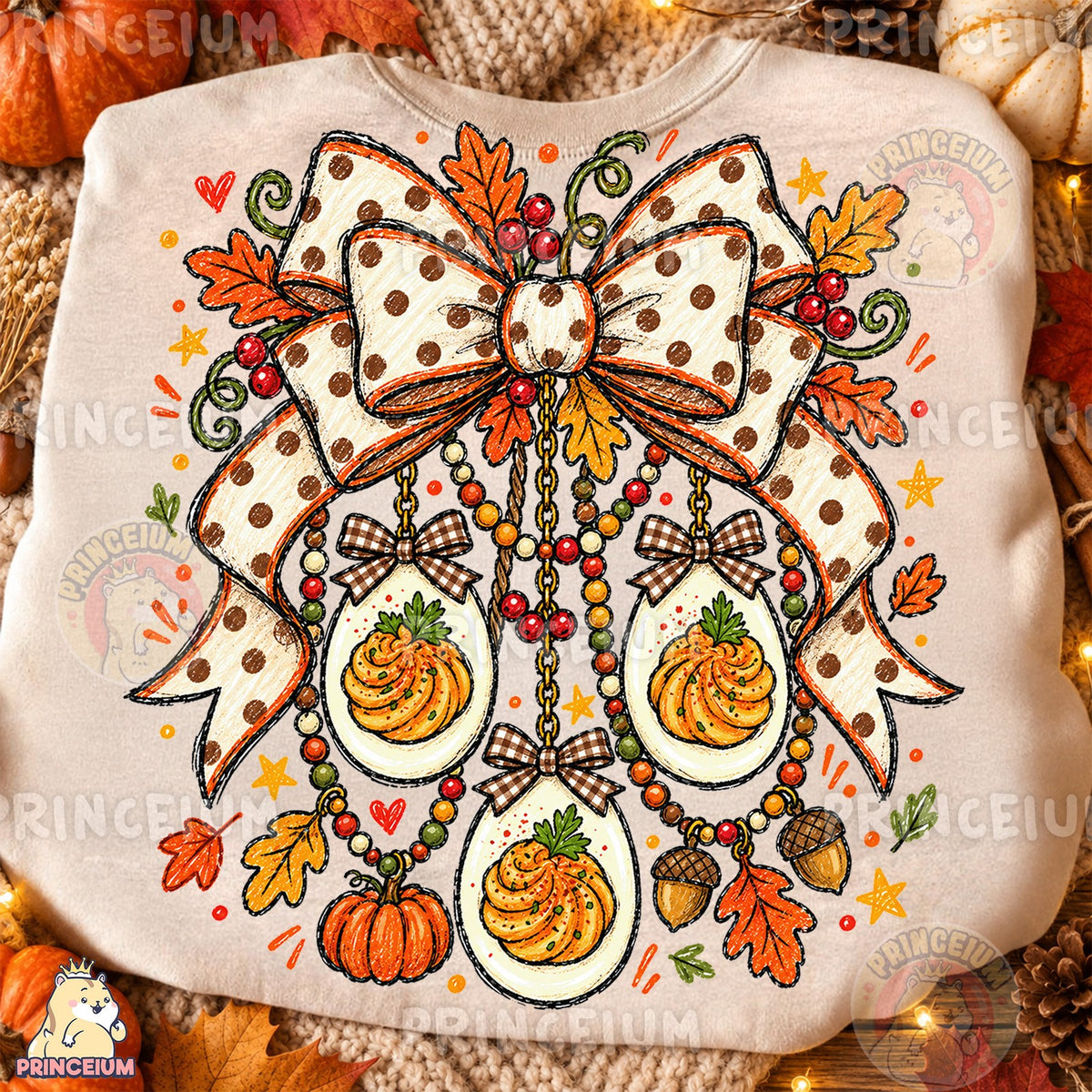 Preppy Thanksgiving Deviled Eggs Bow