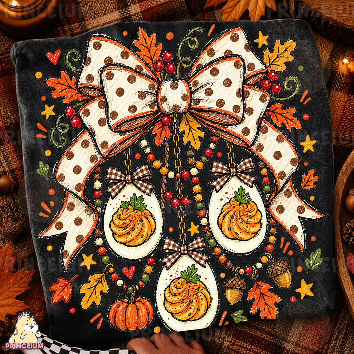 Preppy Thanksgiving Deviled Eggs Bow