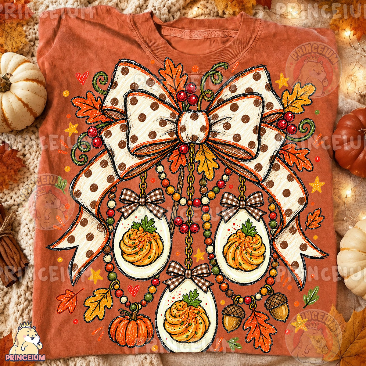 Preppy Thanksgiving Deviled Eggs Bow