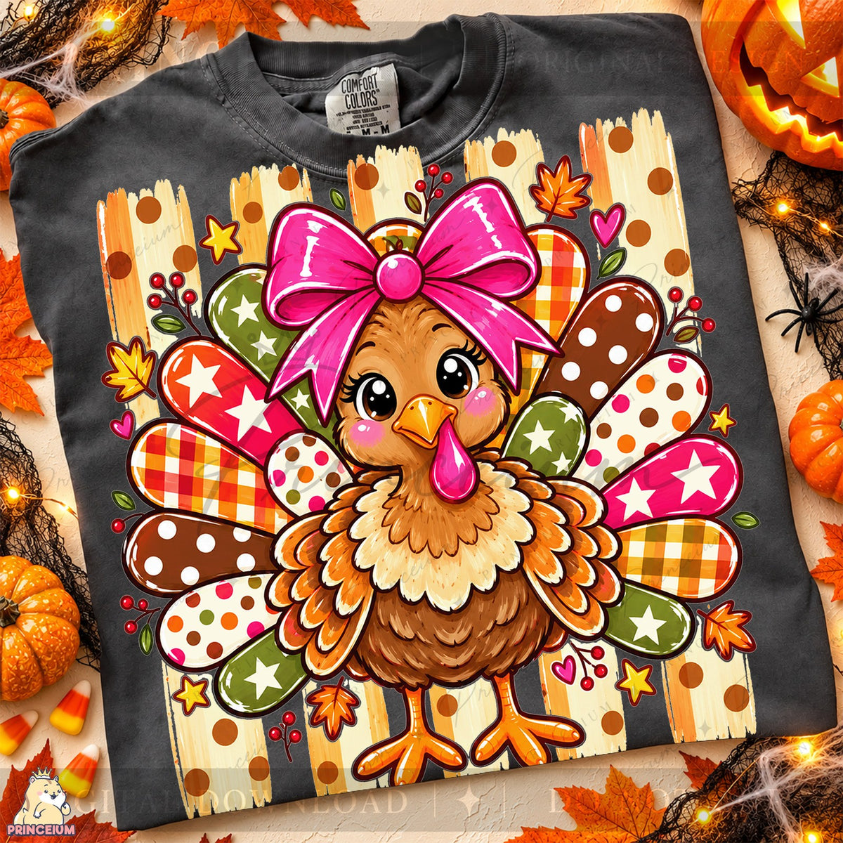 Preppy Turkey With Pink Bow
