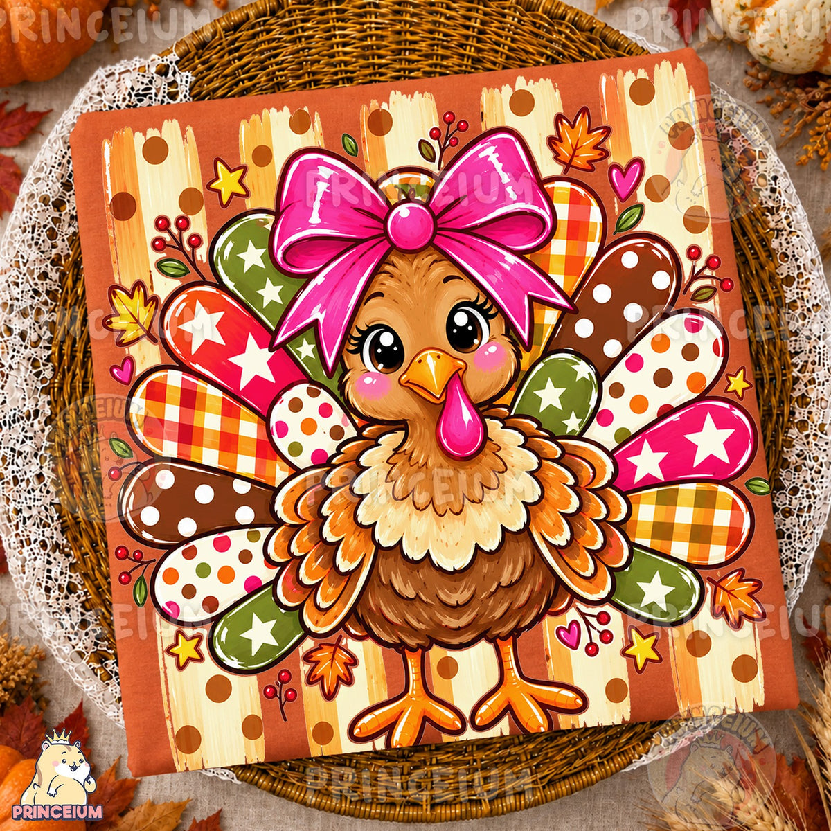 Preppy Turkey With Pink Bow