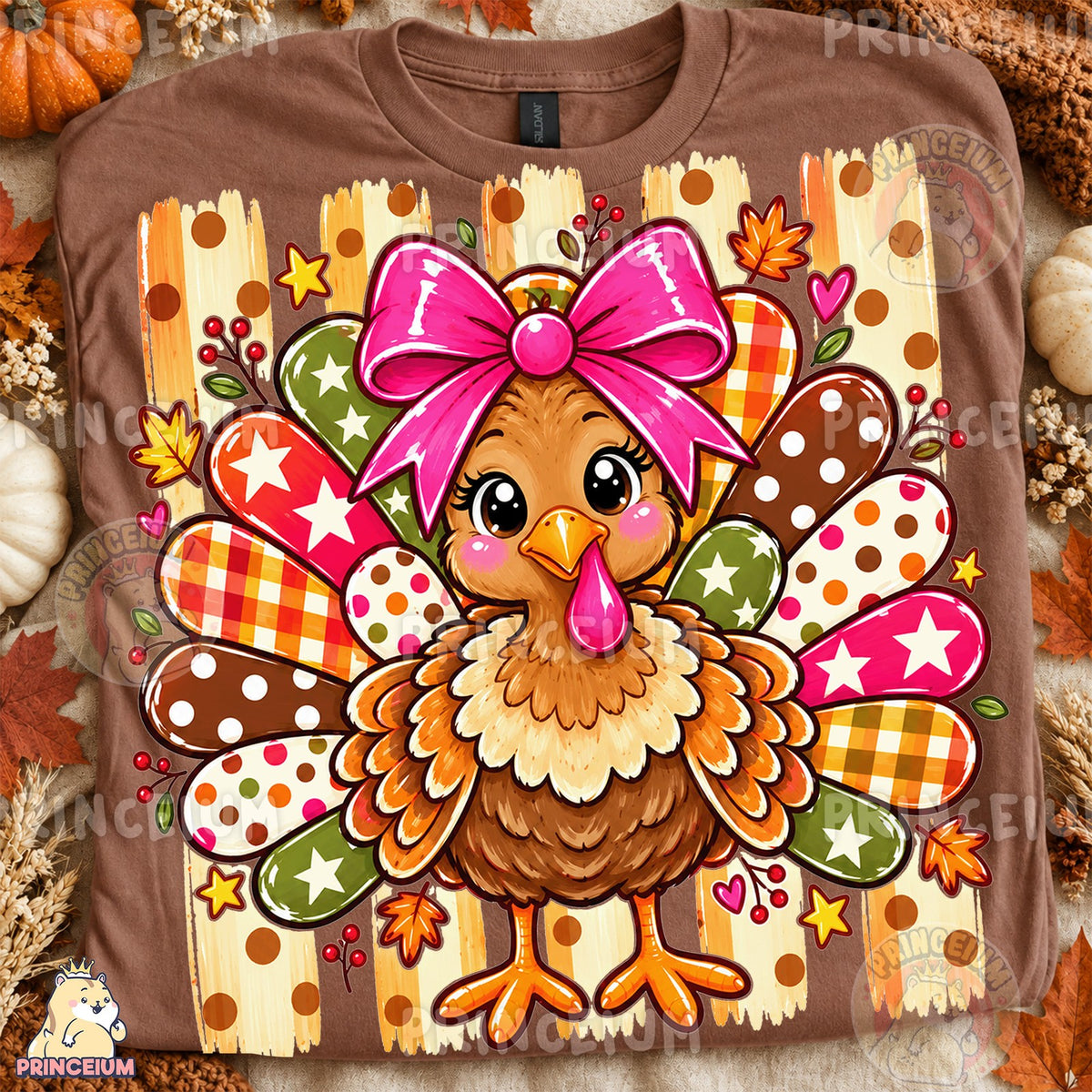 Preppy Turkey With Pink Bow