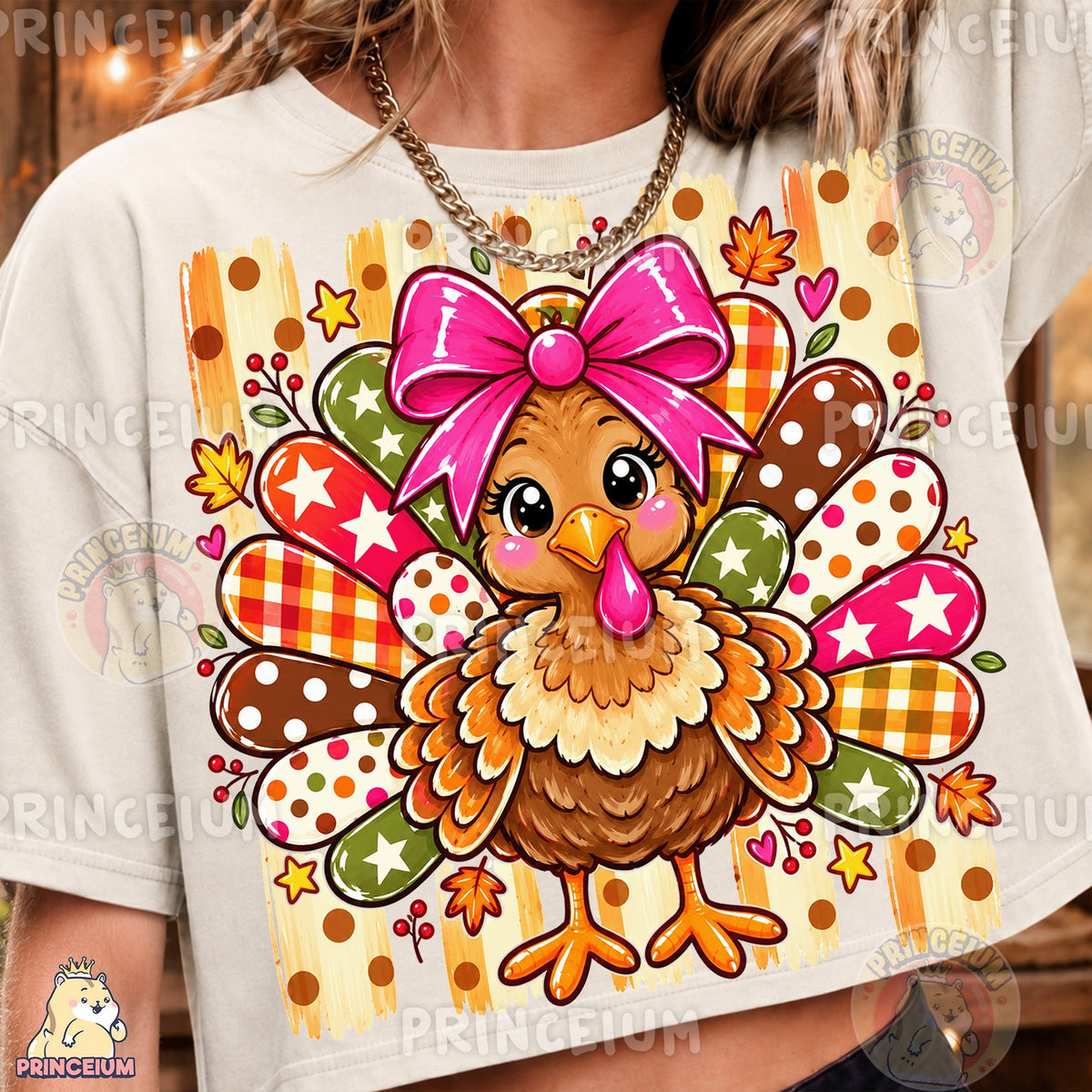Preppy Turkey With Pink Bow