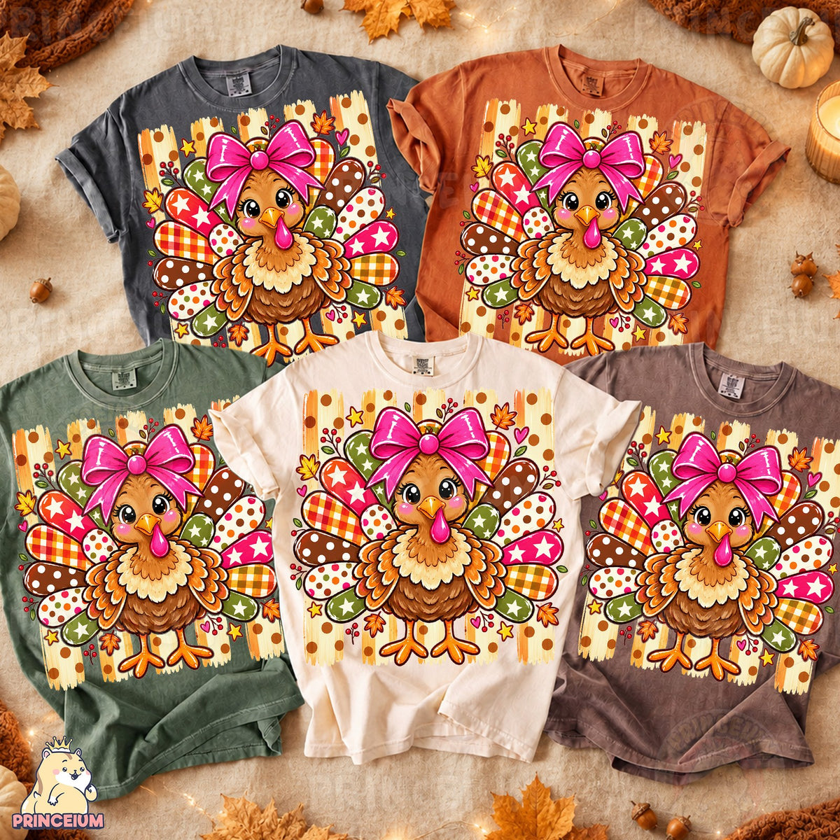 Preppy Turkey With Pink Bow