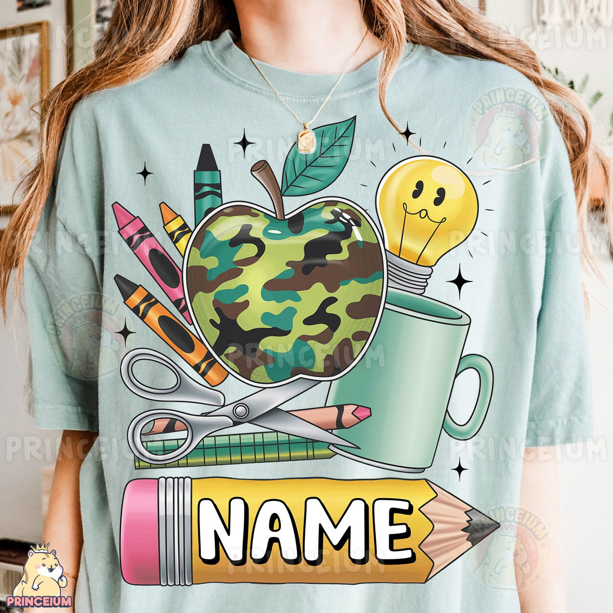 Camo Apple School Supplies