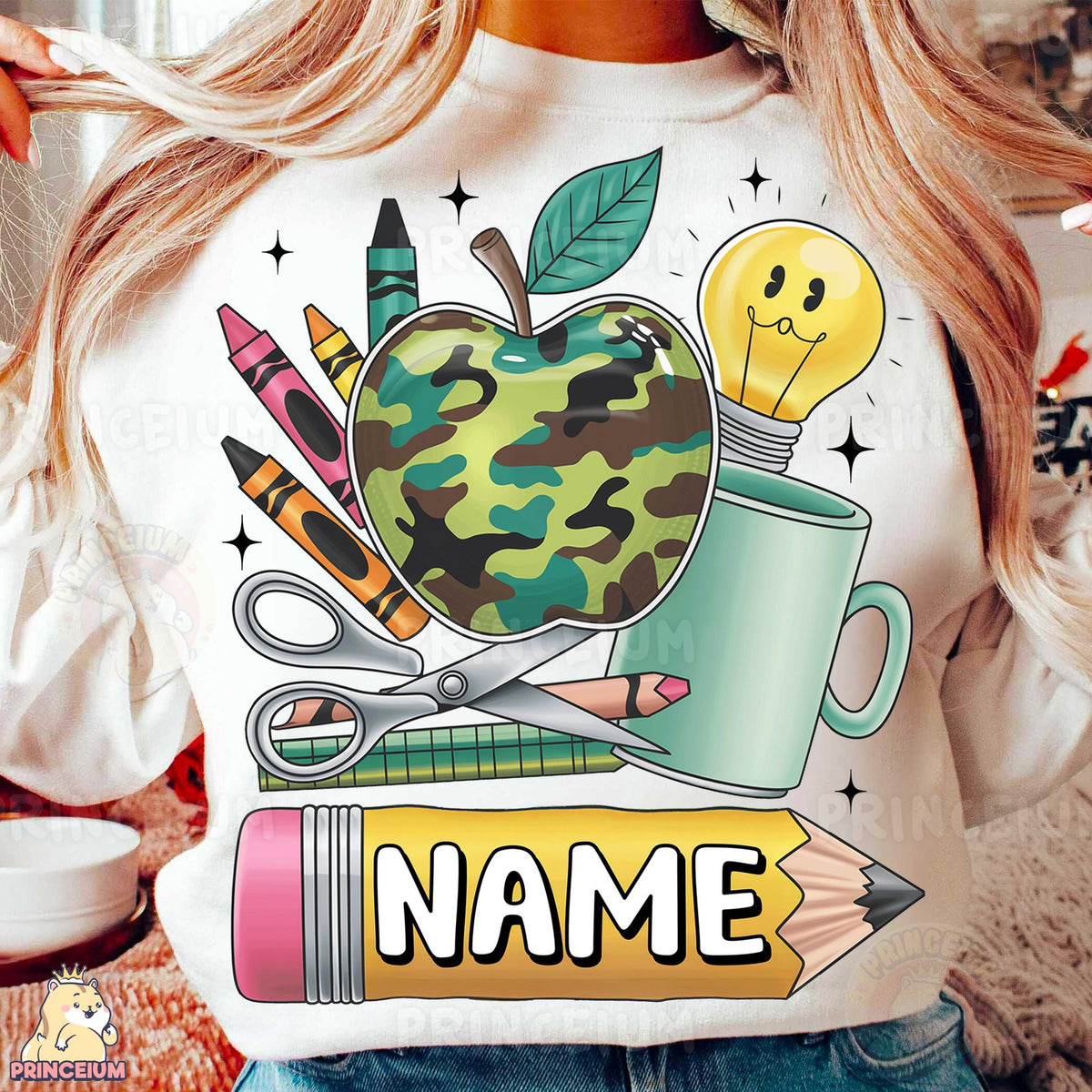 Camo Apple School Supplies