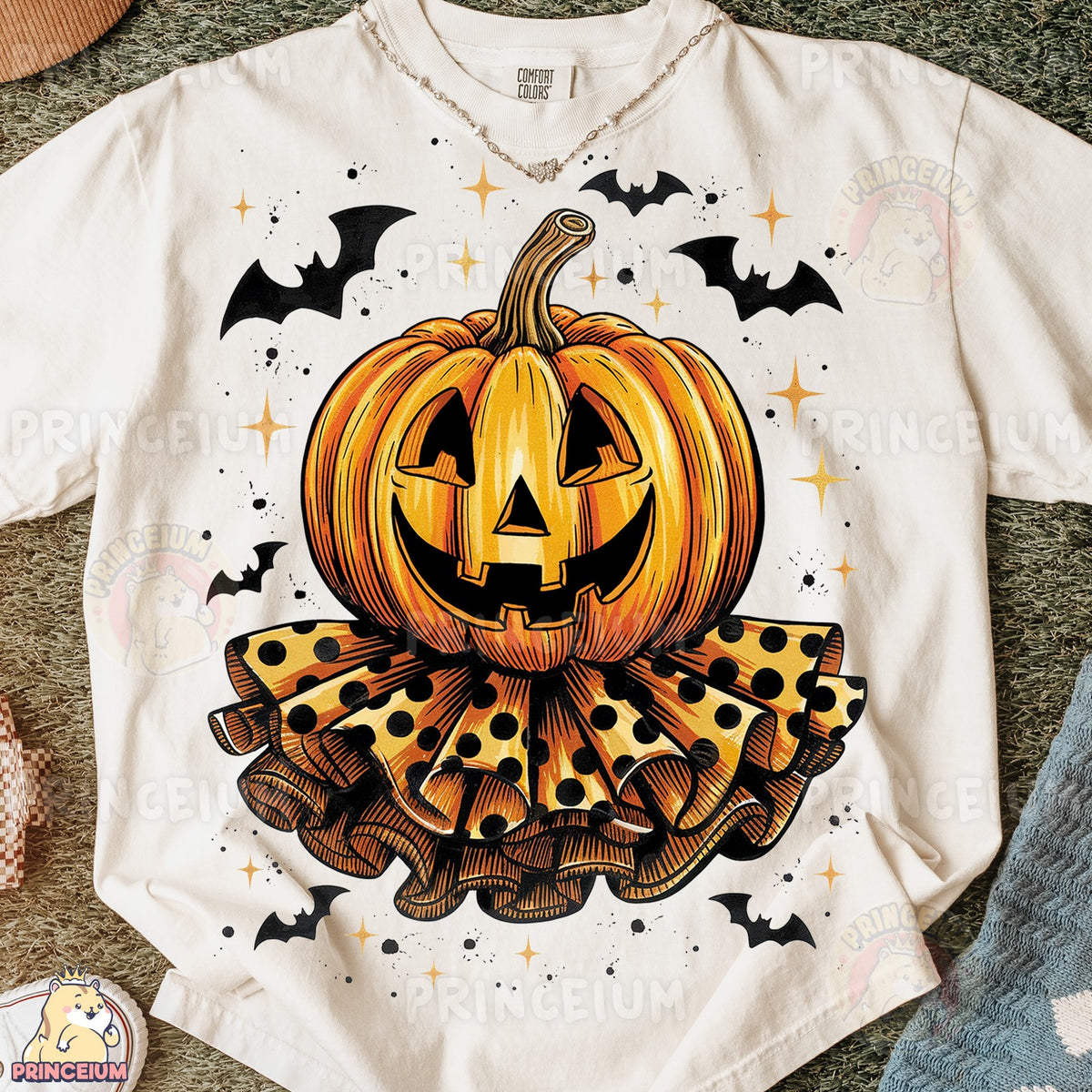 Polka Dot Jack-o'-Lantern Bats