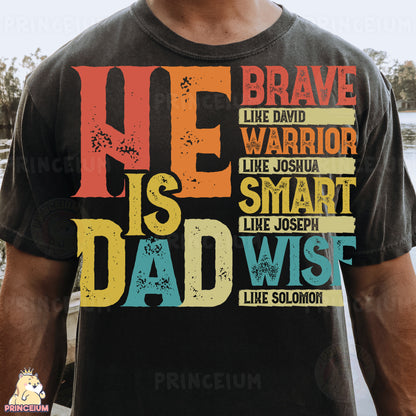 a man wearing a t - shirt that says he is brave