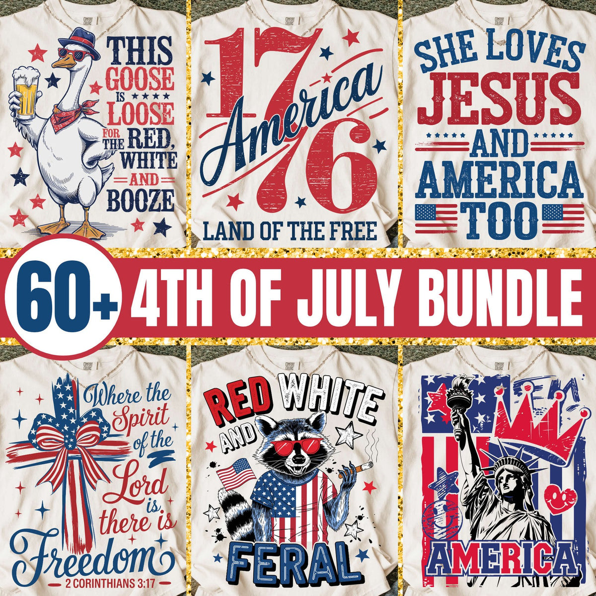 Moo-rica & Red White & Rawr 4th of July Bundle