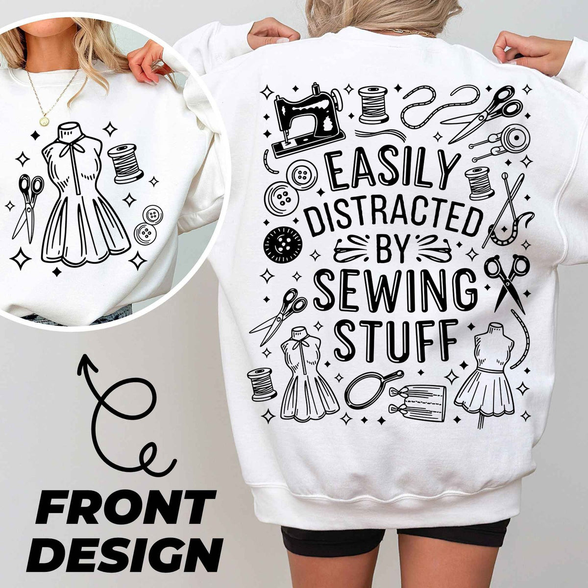 Easily Distracted by Sewing Stuff Front and Back