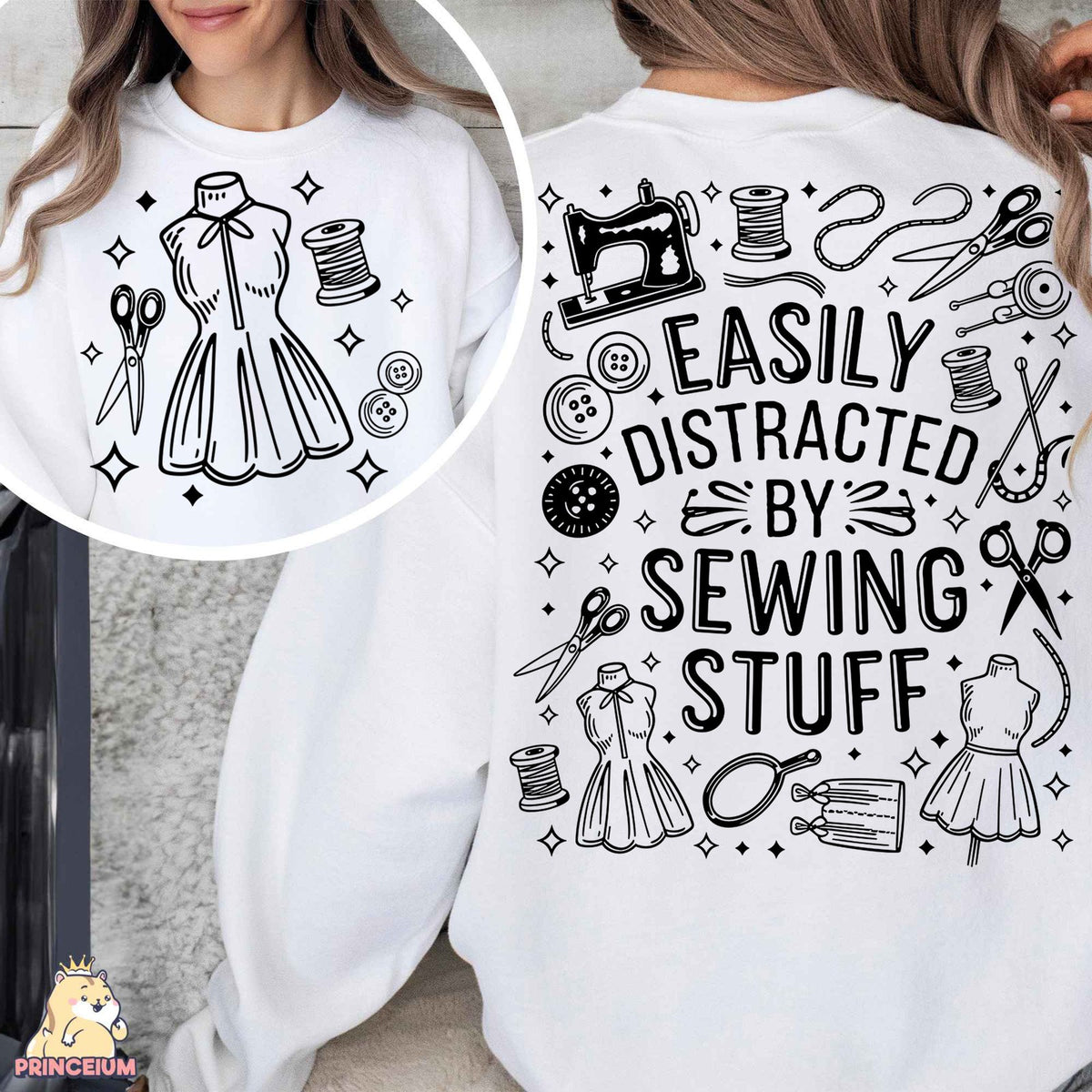 Easily Distracted by Sewing Stuff Front and Back