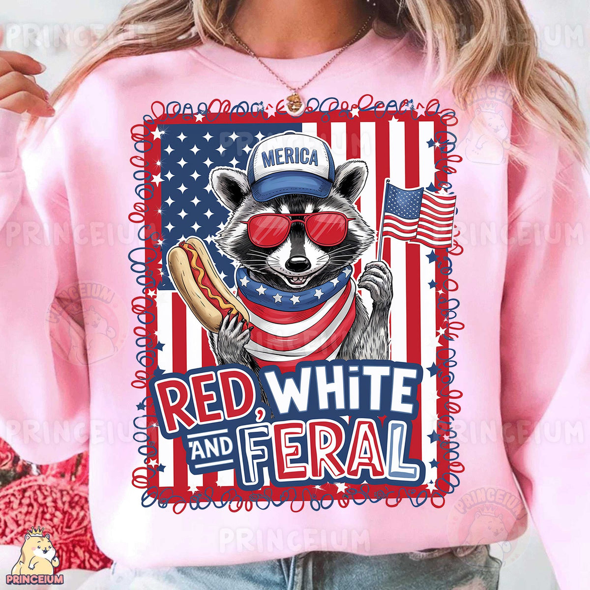 Red White and Feral Raccoon