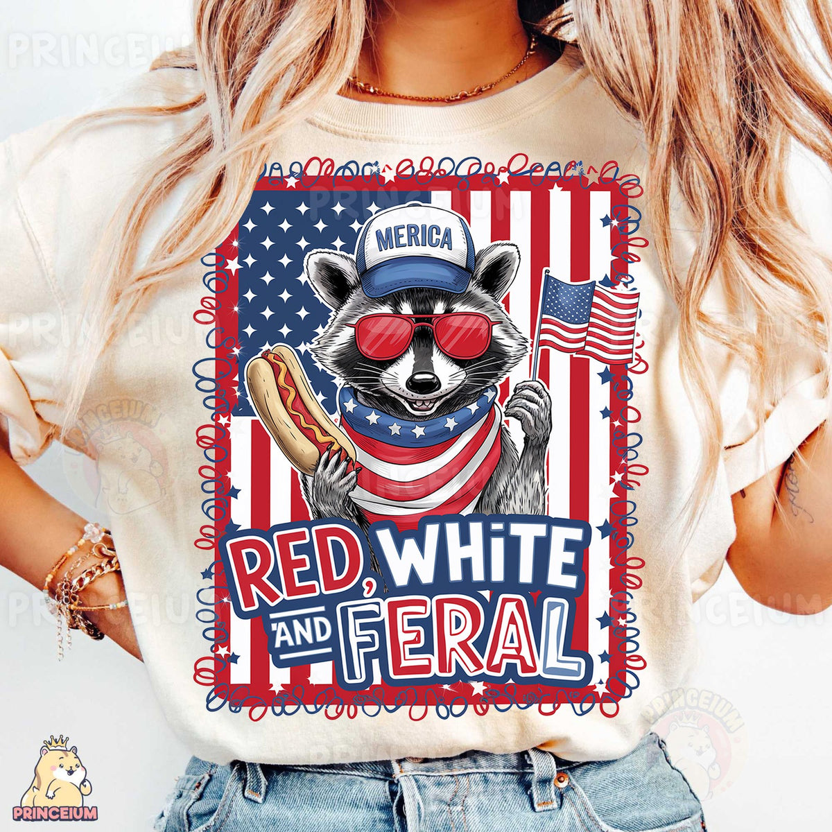 Red White and Feral Raccoon