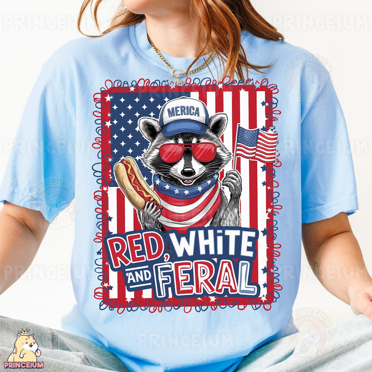 Red White and Feral Raccoon