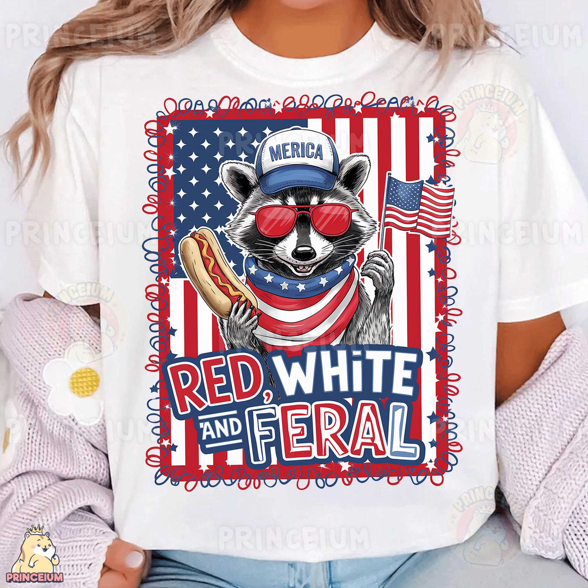 Red White and Feral Raccoon