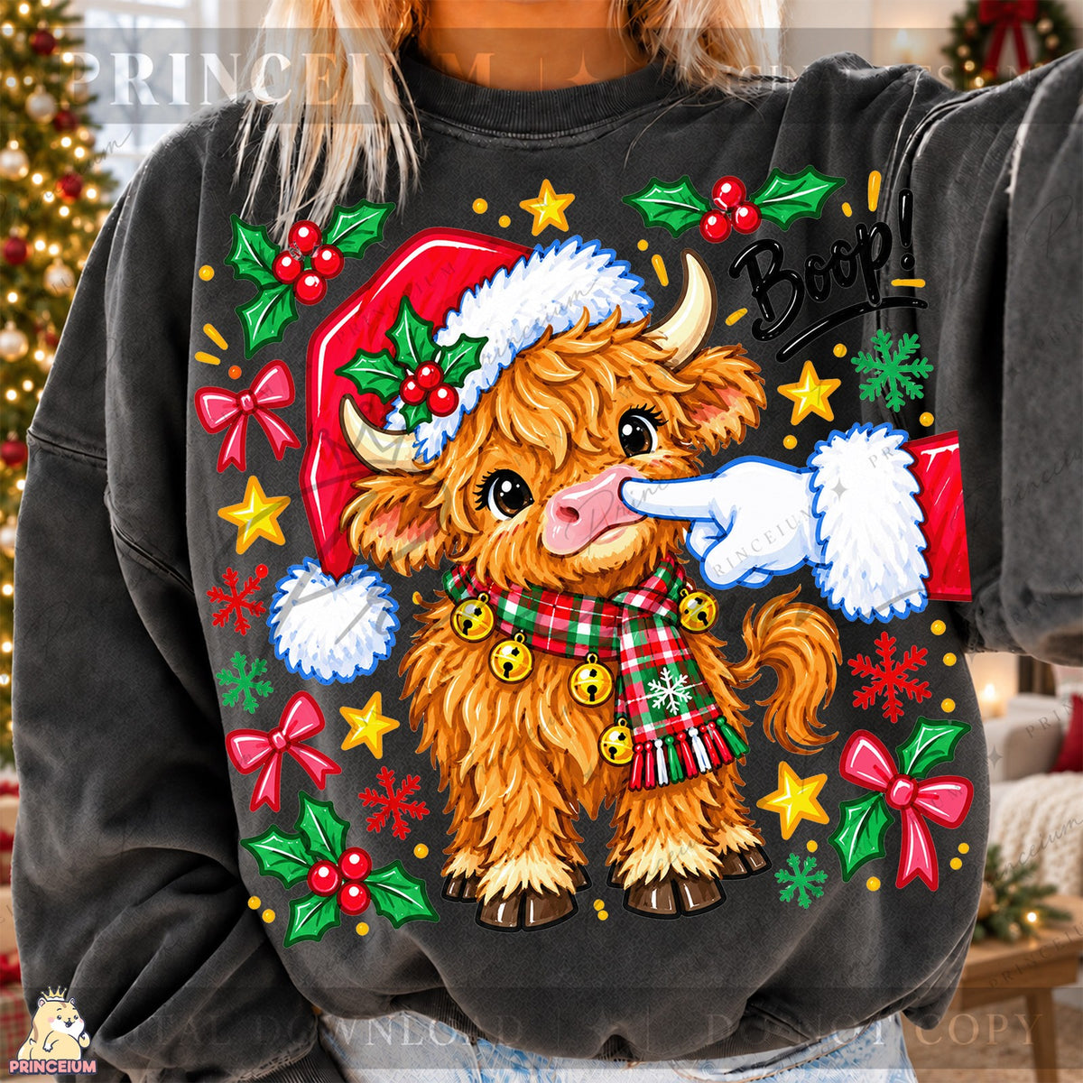 Boop! Festive Highland Calf