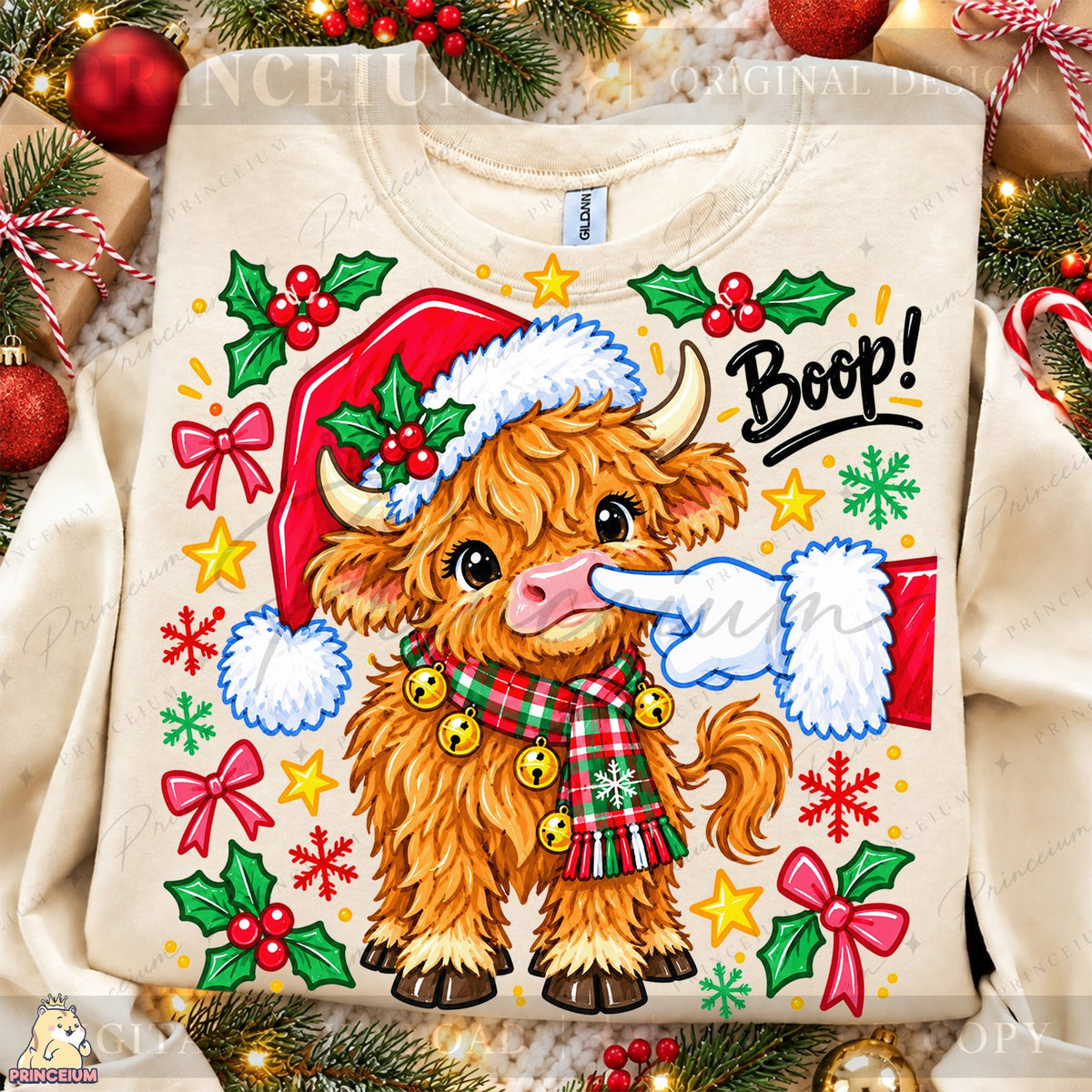 Boop! Festive Highland Calf