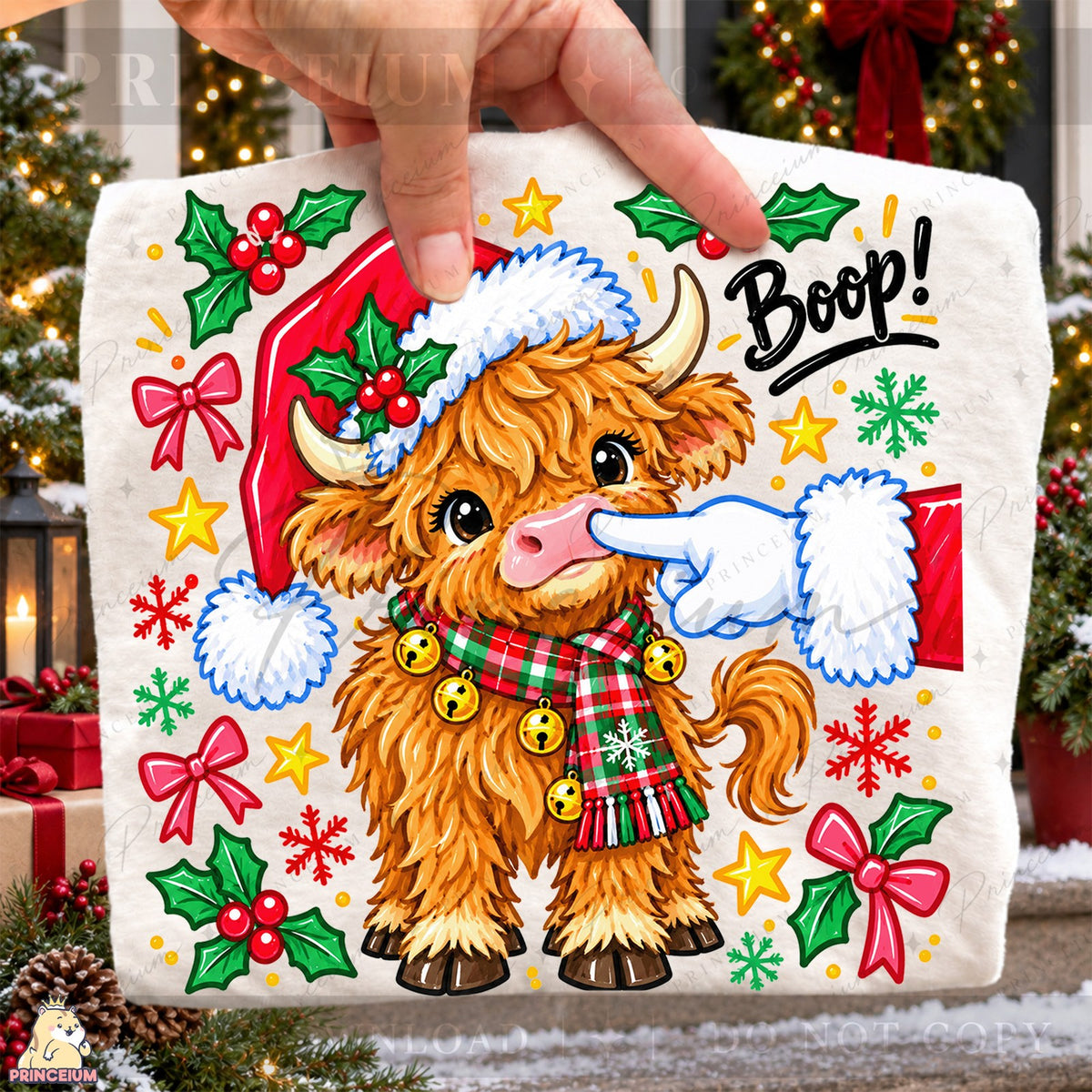 Boop! Festive Highland Calf