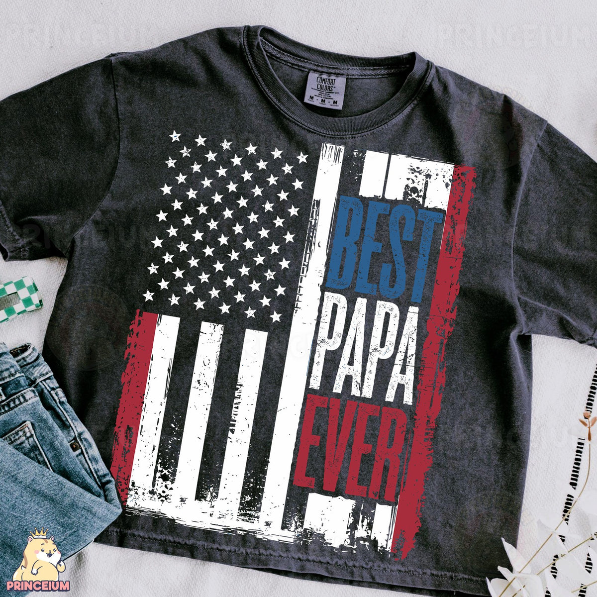 Best Papa Ever American Flag