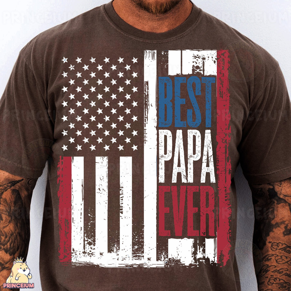 Best Papa Ever American Flag