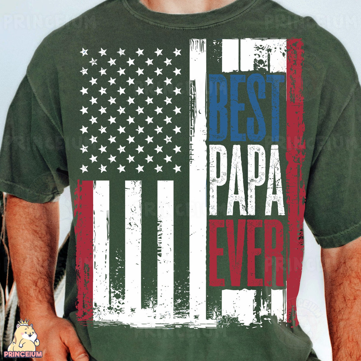 Best Papa Ever American Flag