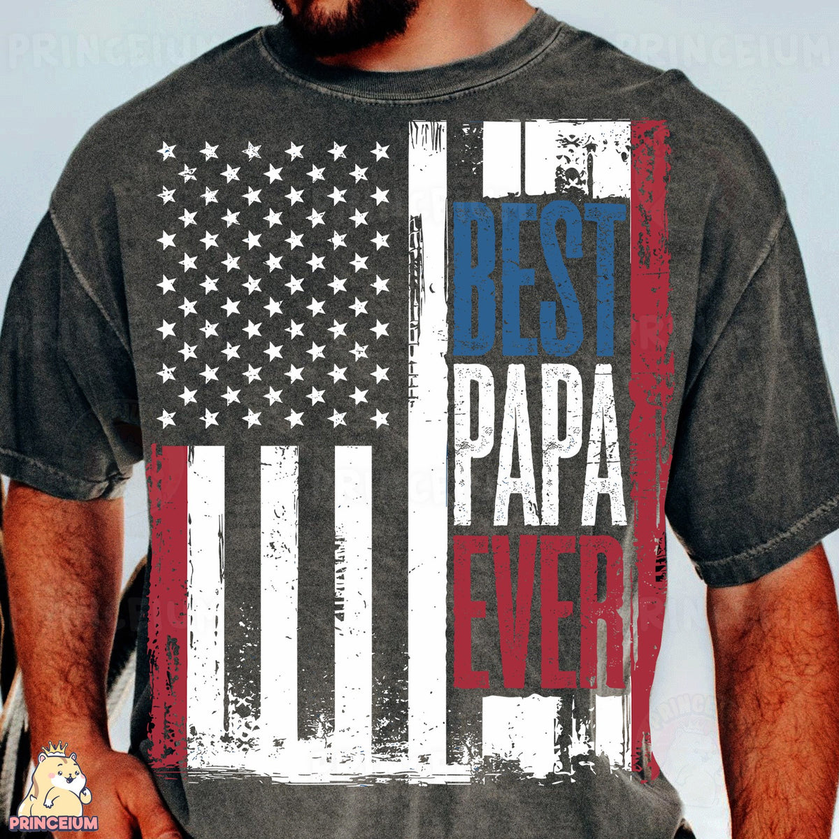 Best Papa Ever American Flag