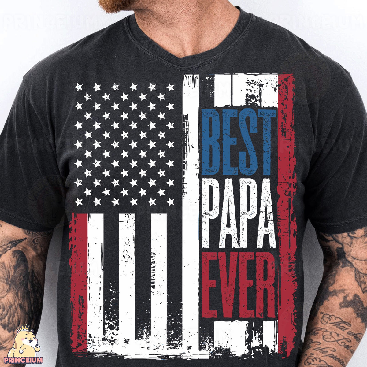 Best Papa Ever American Flag