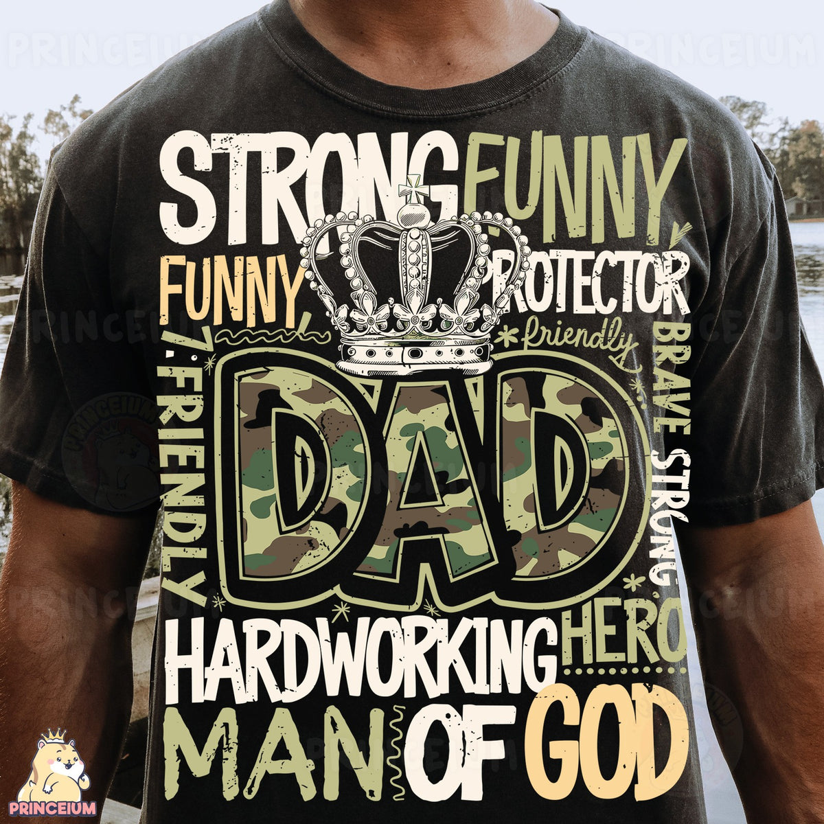 Strong Funny Dad Camo Crown