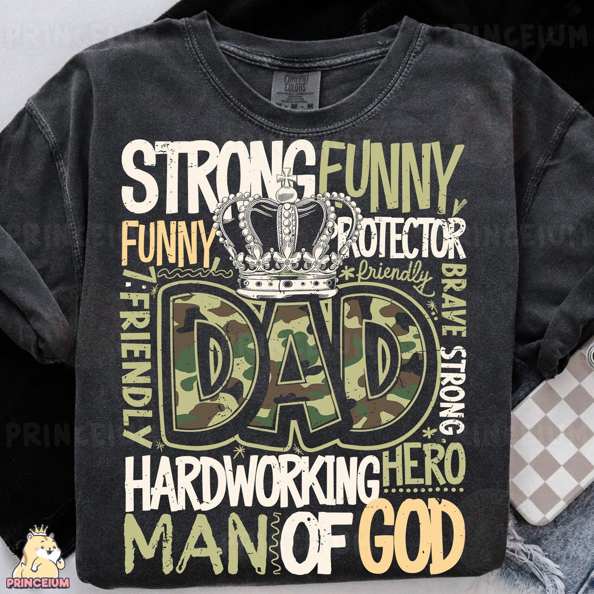 Strong Funny Dad Camo Crown