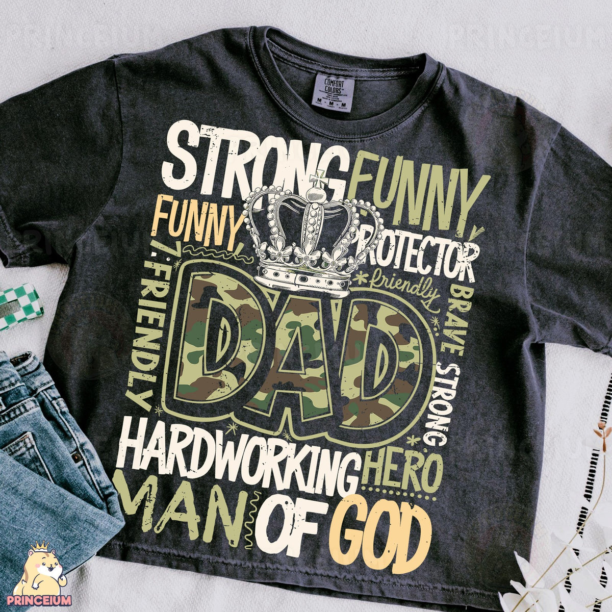 Strong Funny Dad Camo Crown