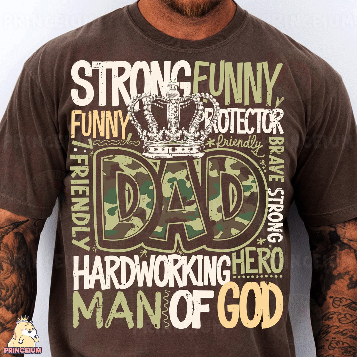 Strong Funny Dad Camo Crown