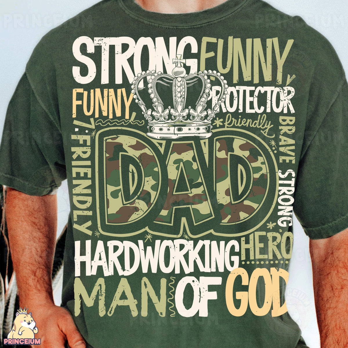 Strong Funny Dad Camo Crown