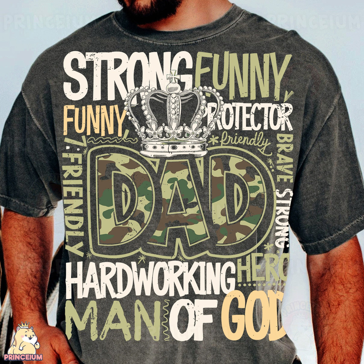 Strong Funny Dad Camo Crown