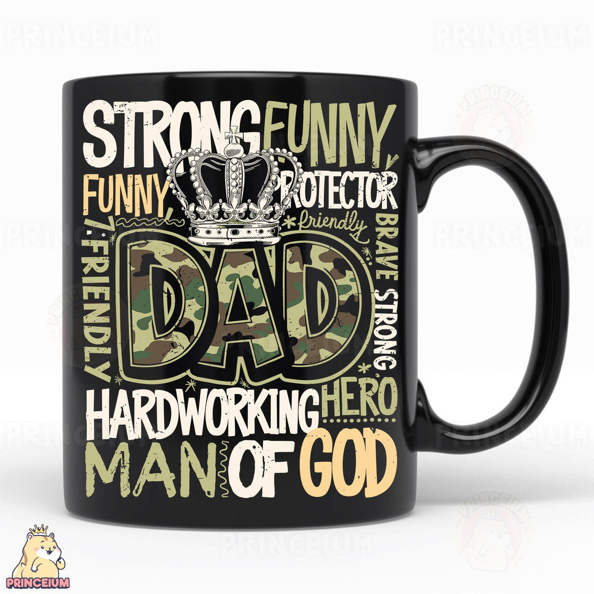Strong Funny Dad Camo Crown