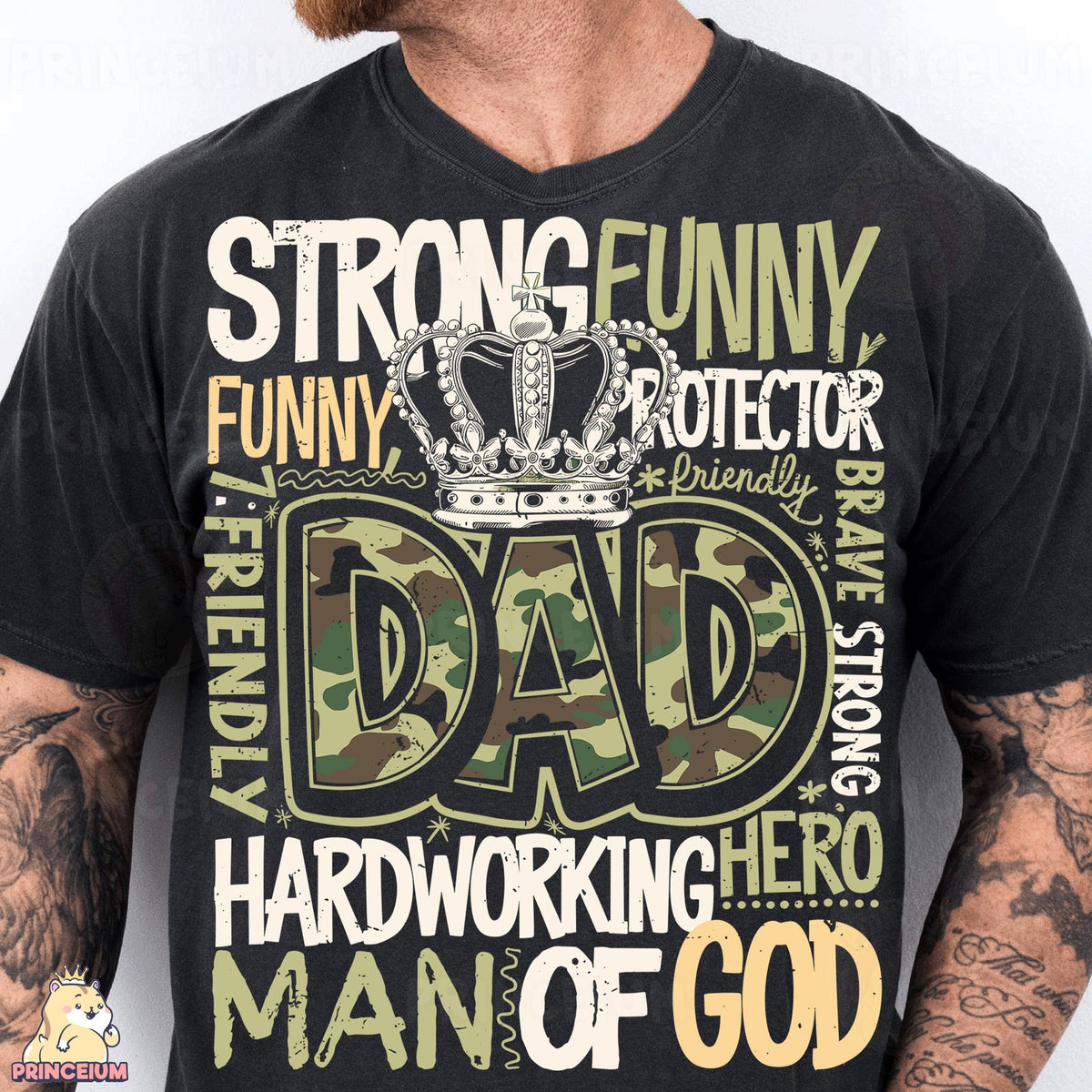 Strong Funny Dad Camo Crown