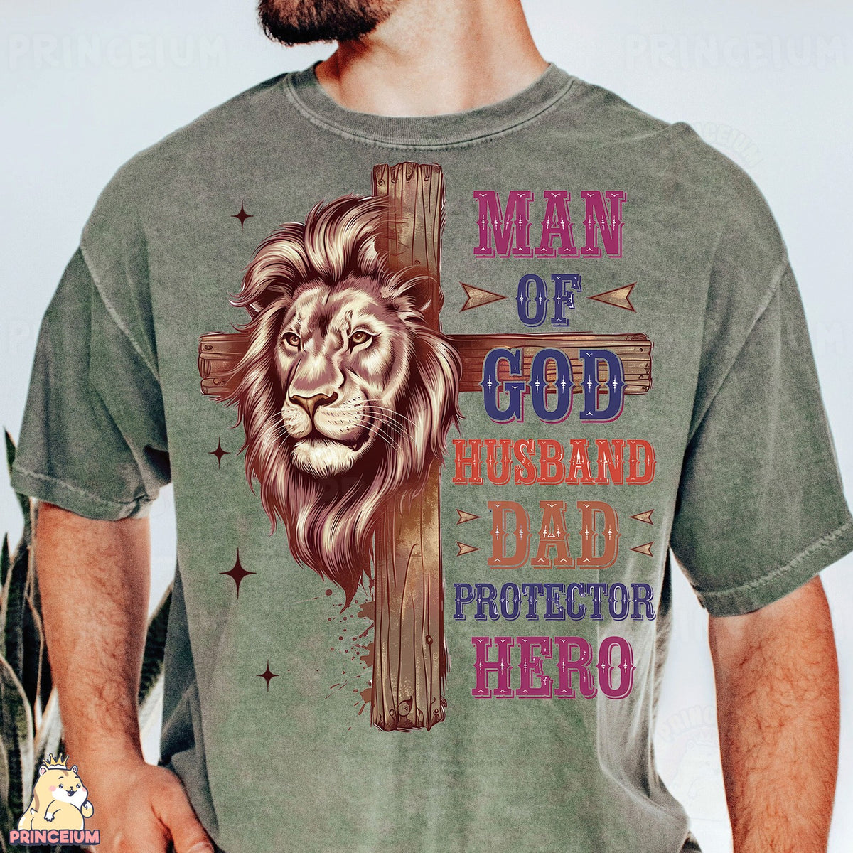 Man of God Lion Cross