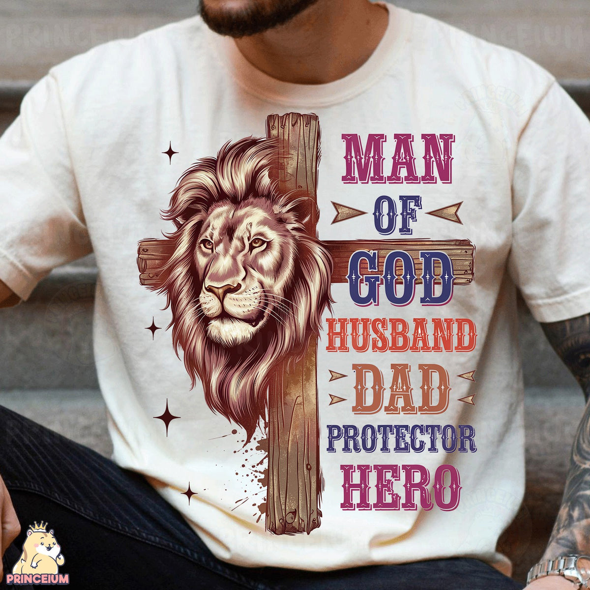 Man of God Lion Cross