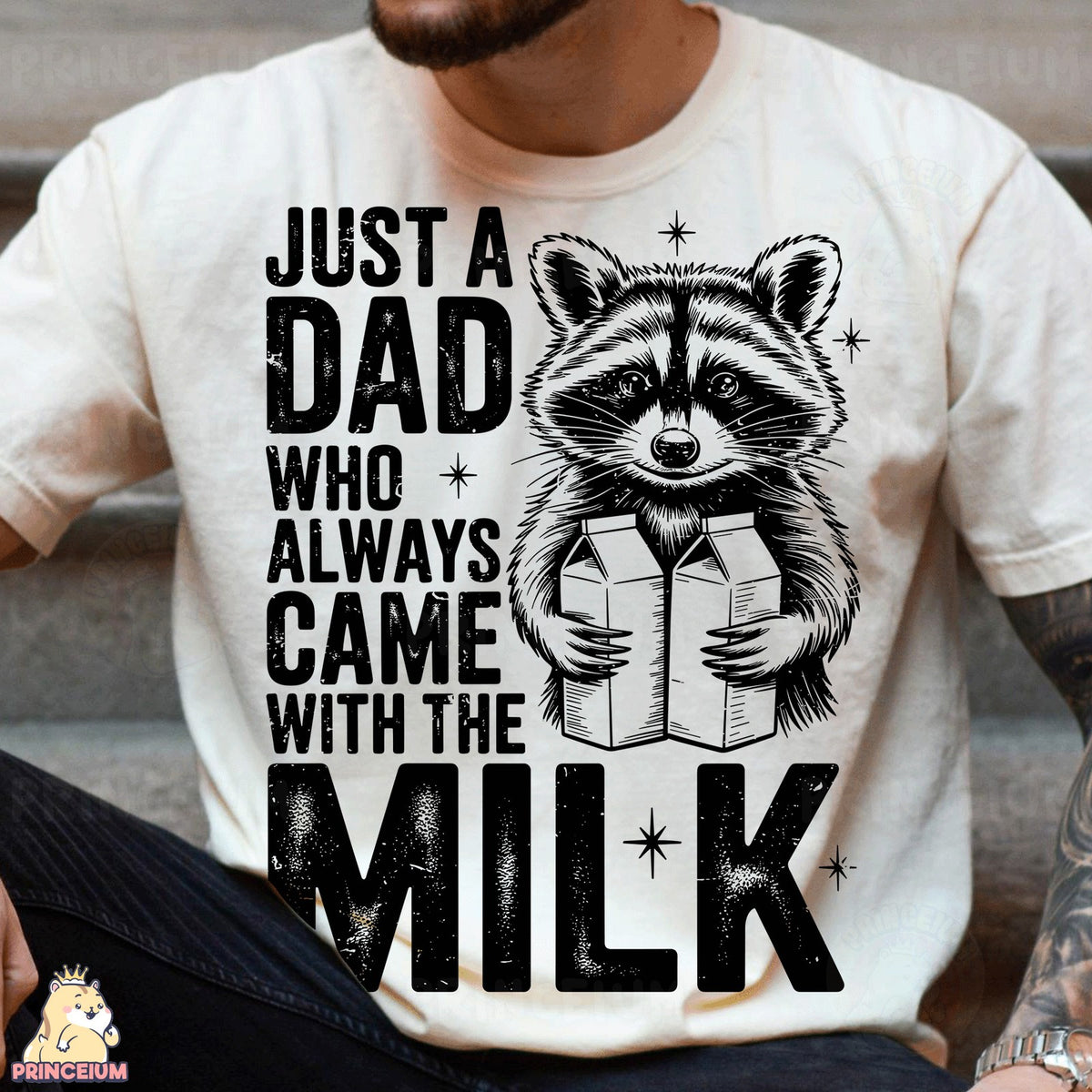 Raccoon Dad with the Milk