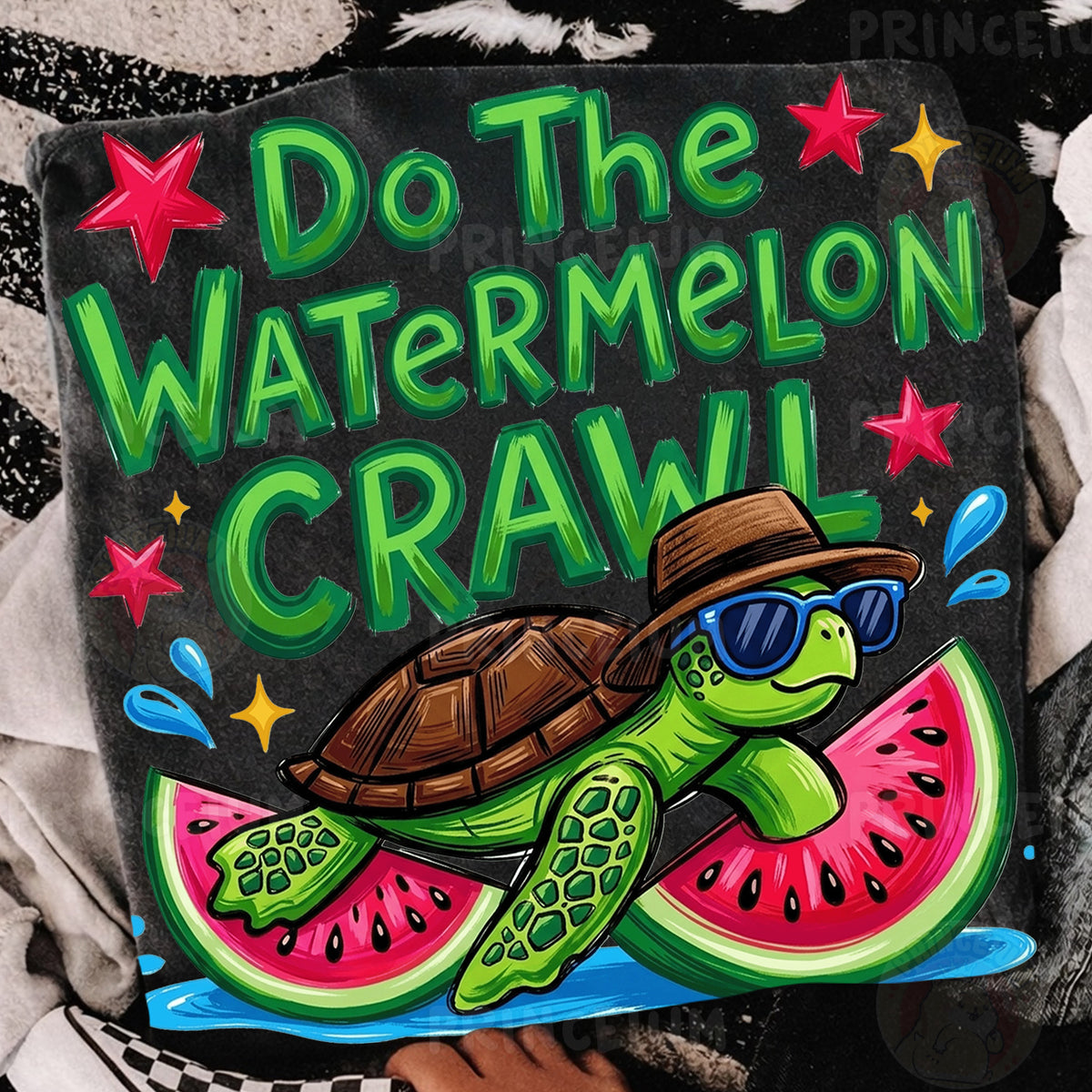 Do The Watermelon Crawl Sublimation Design PNG Turtle Watermelon Summer Digital Download