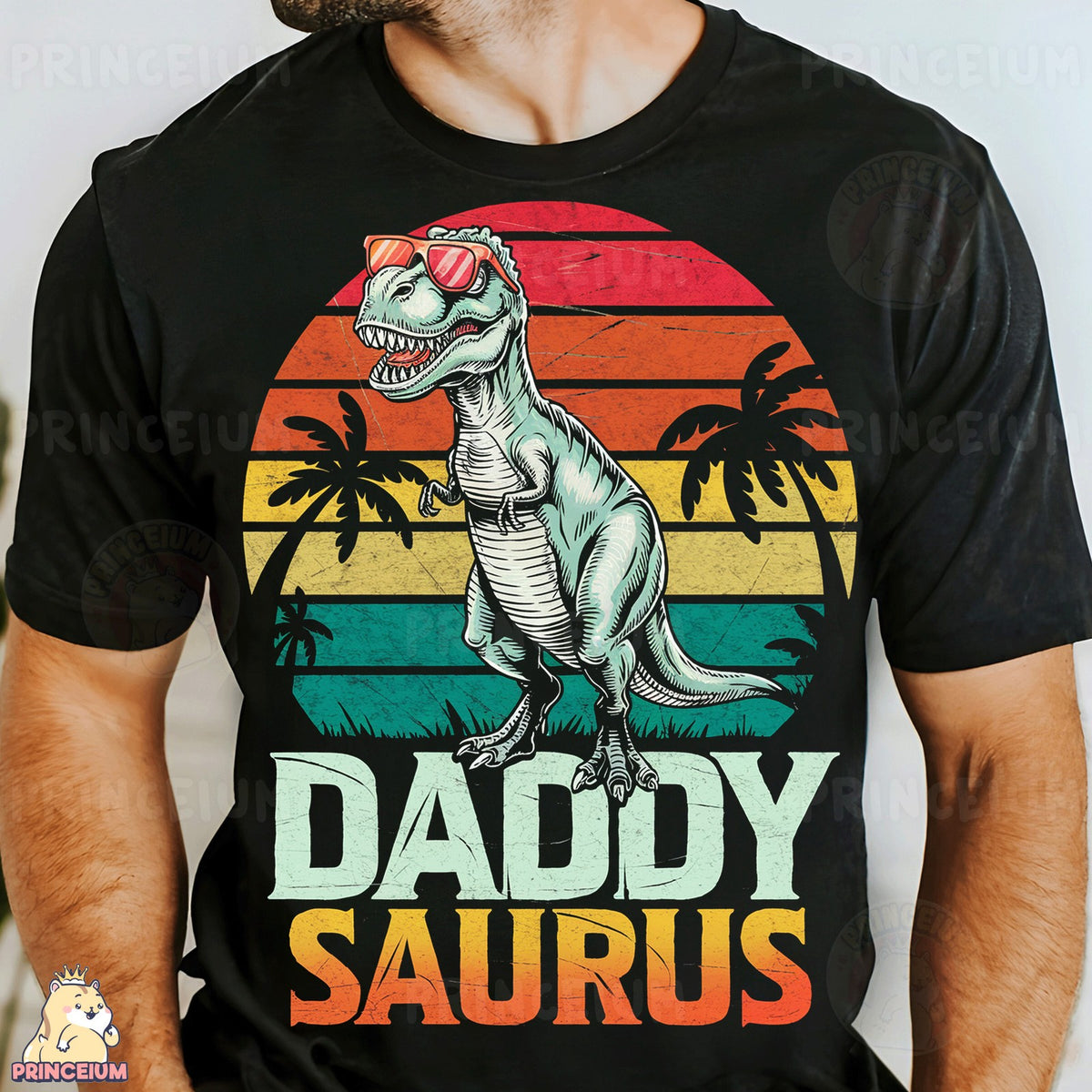 Retro Daddy Saurus T-Rex
