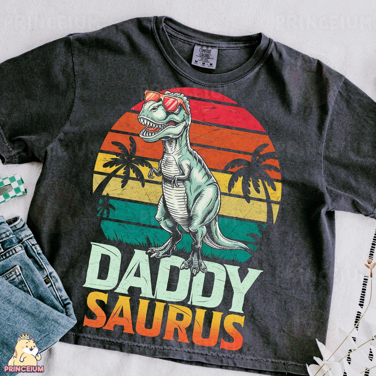 Retro Daddy Saurus T-Rex