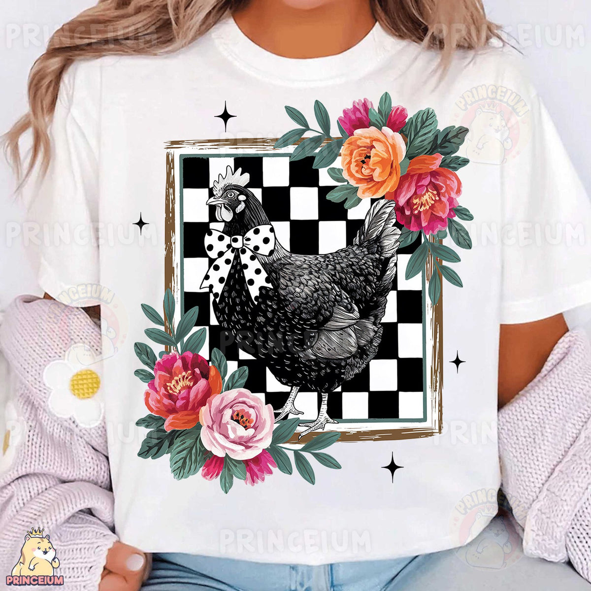 Floral Checkered Chicken