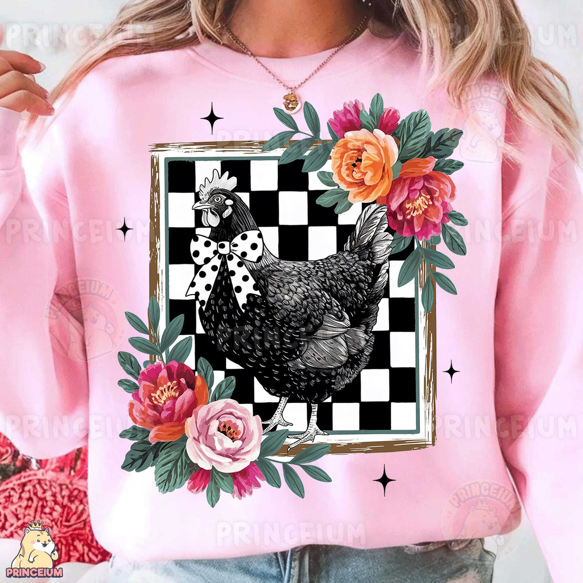 Floral Checkered Chicken