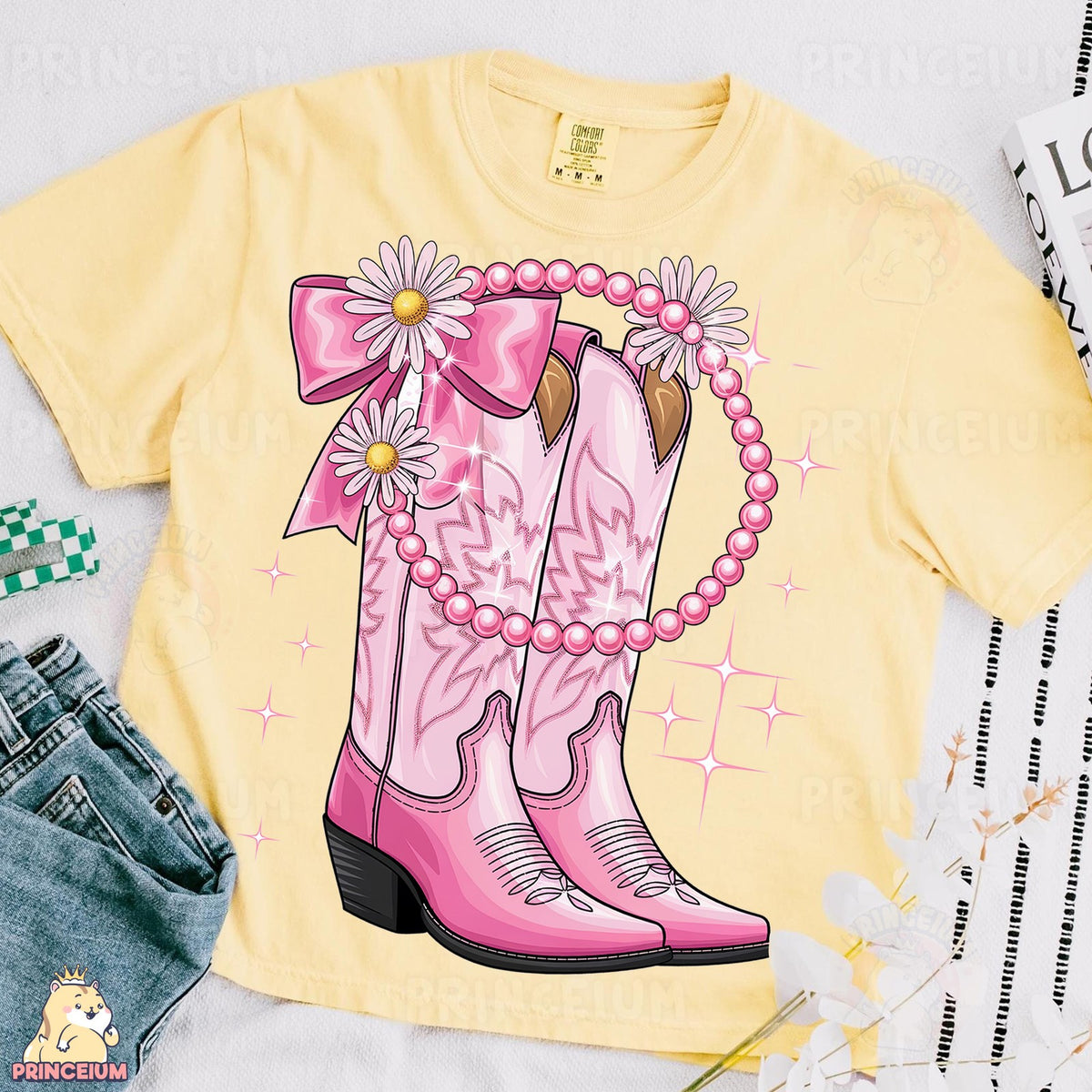 Pink Cowgirl Boots with Bow