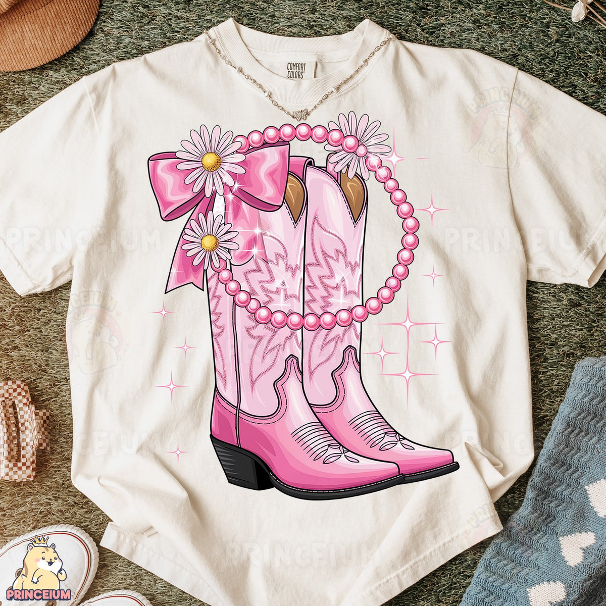Pink Cowgirl Boots with Bow