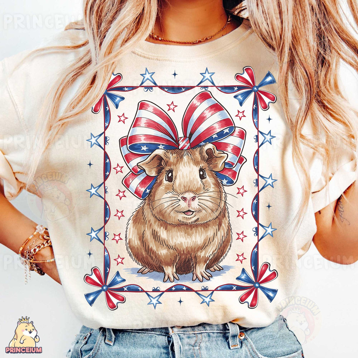 Patriotic Guinea Pig Bow
