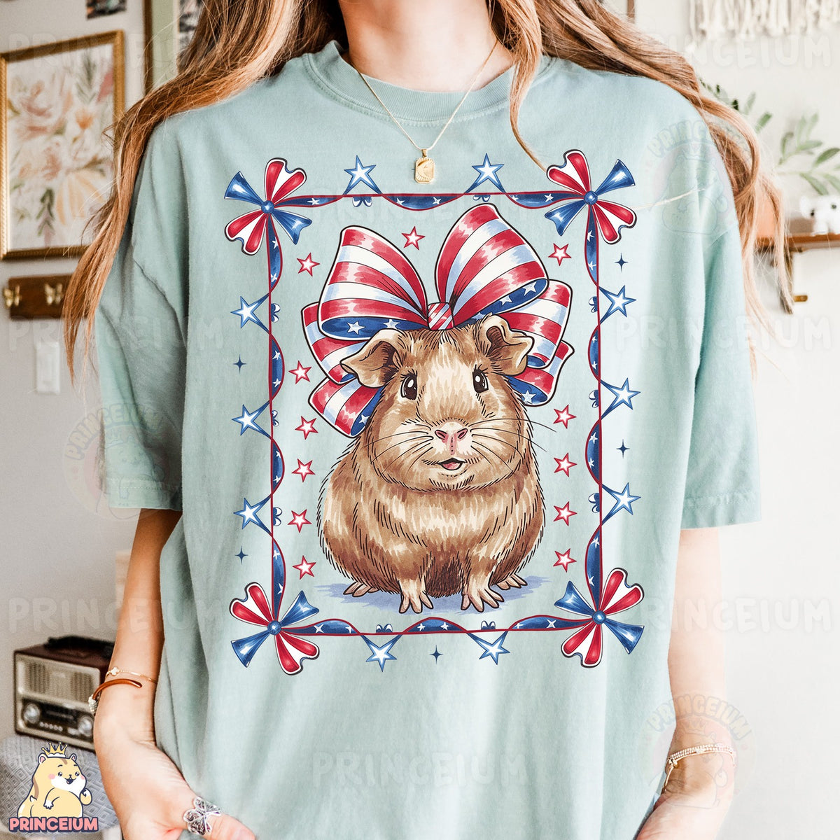 Patriotic Guinea Pig Bow