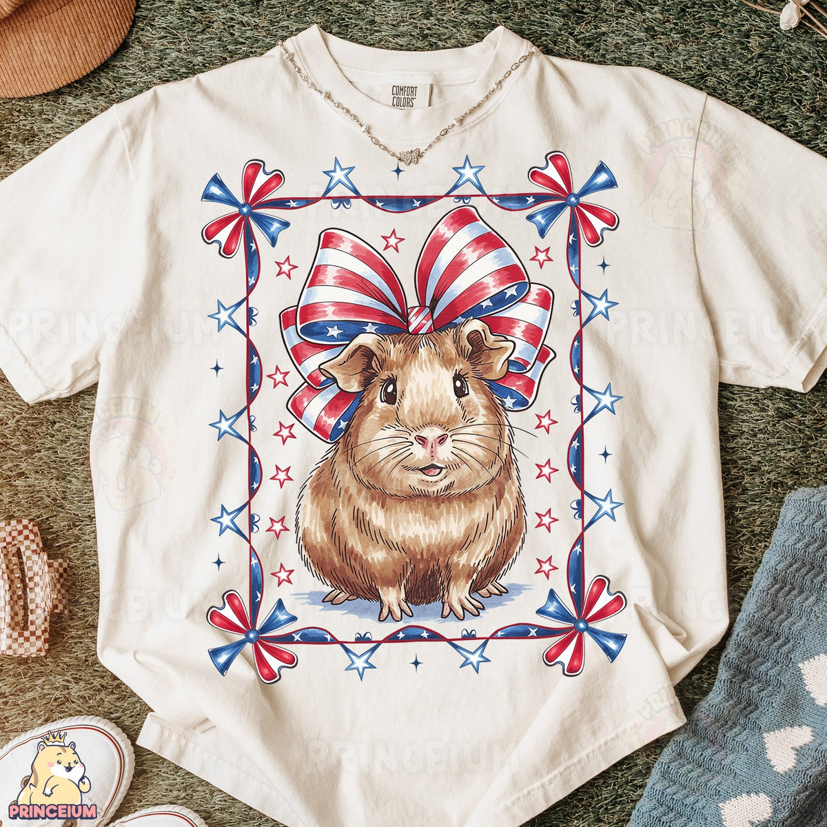 Patriotic Guinea Pig Bow