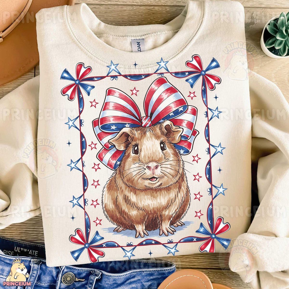 Patriotic Guinea Pig Bow