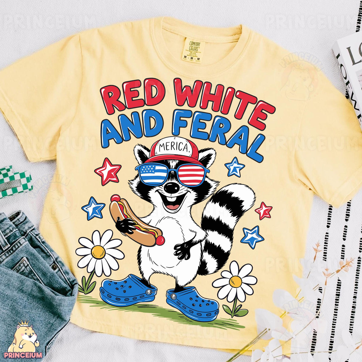 Red White and Feral Raccoon